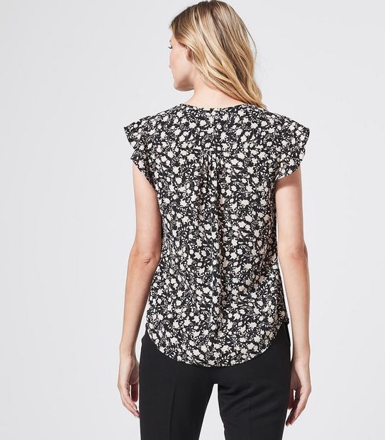 Preview Flutter Sleeve Shell Straight Blouse 3 of 5