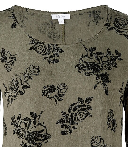Lily Loves Belle Sleeve Top - Khaki