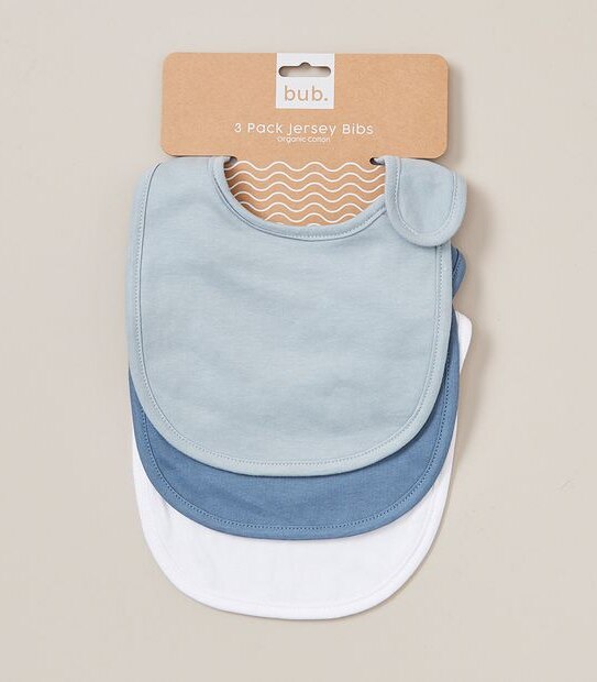 3 Pack bub. Organic Cotton Jersey Bibs