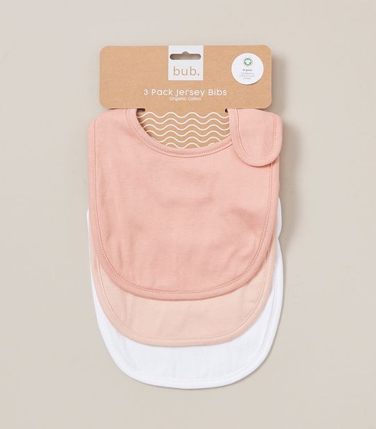 3 Pack bub. Organic Cotton Jersey Bibs