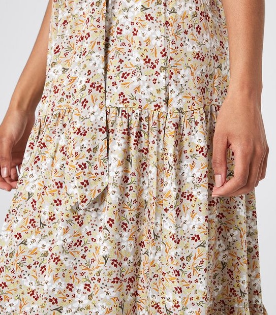 Wrap Front Tiered Maxi Dress