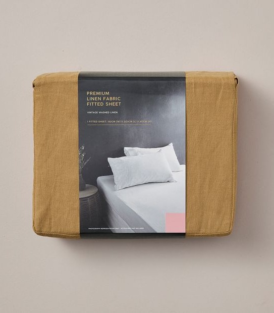 Premium Linen Fabric Fitted Sheet