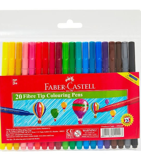 Faber Castell 20 Fibre Tip Colouring Pens