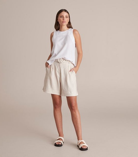 Preview Linen Blend Sleeveless Shell Top