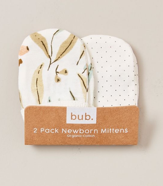 2 Pack bub. Newborn Mittens