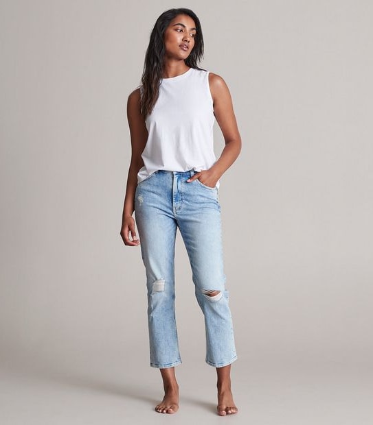 Alexa Straight High Rise Cropped Length Jeans 