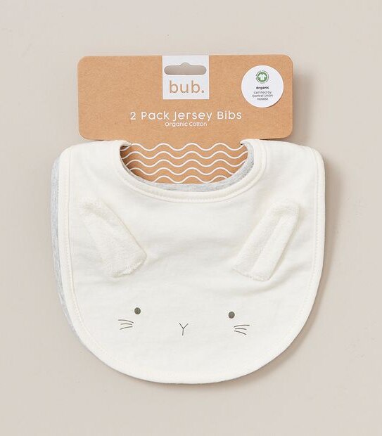 2 Pack bub. Organic Cotton Jersey&nbsp;Bibs