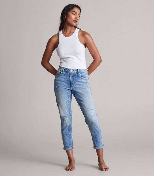 Tash Mid Rise Ankle Length Girlfriend Jeans