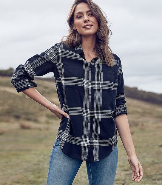 Cora Shirt - Navy Blue/White Stripe
