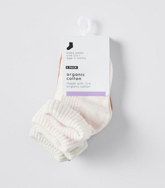 Baby Organic Cotton Socks 3 Pack