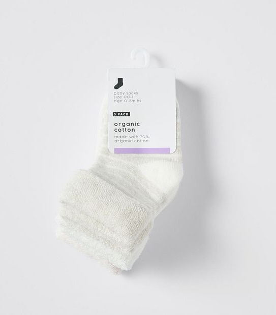 Baby Organic Cotton Socks 3 Pack