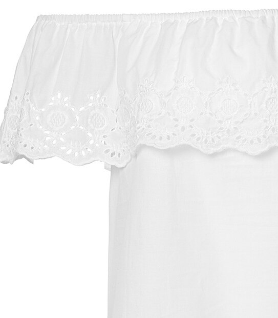 Lily Loves Broderie Top - White