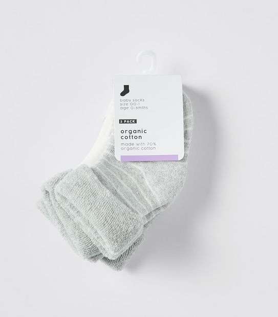 Baby Organic Cotton Socks 3 Pack