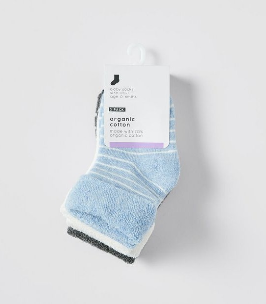 Baby Organic Cotton Socks 3 Pack