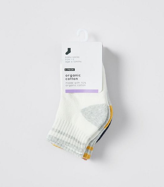 Baby Organic Cotton Socks 3 Pack