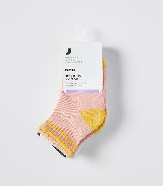 Baby Organic Cotton Socks 3 Pack