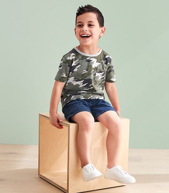 Camouflage Print T-shirt - Green Camo