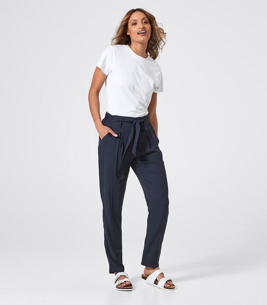 Tie Front Tapered Pants
