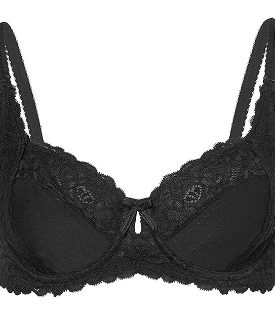 Rosa Unpadded Lace Bra - Black