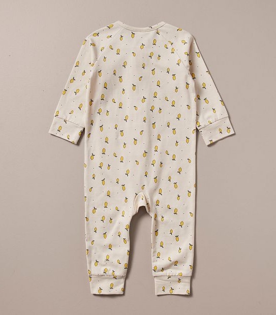 S23 258674_02 UNI ZP COVERALL FOOTLESS LEMONS CRM 2 of 6