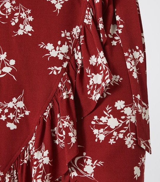 Wrap Midi Ruffle Skirt
