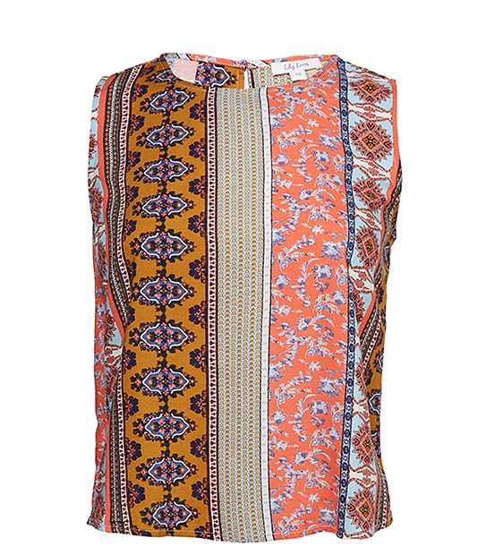 Lily Loves Tile Print Cropped Top