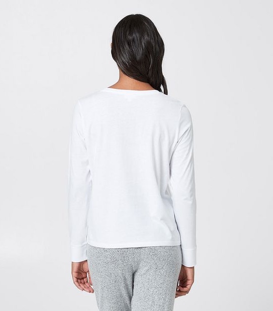 Lily Loves Long Sleeve Sleep T-Shirt - White Dogs