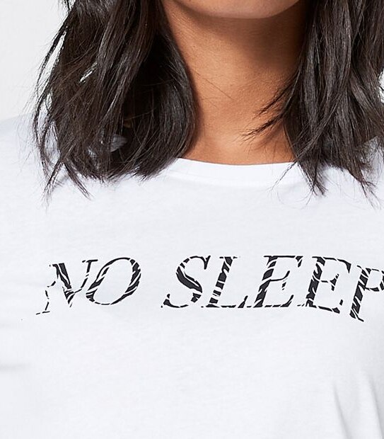 Lily Loves Long Sleeve Sleep T-Shirt - White Slogan