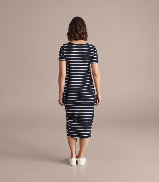 Maternity Organic Cotton Bodycon Placket Dress