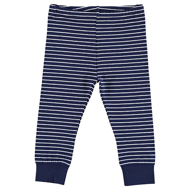 Stripe Print Pants - Navy Blue