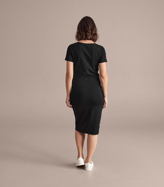 Maternity Organic Cotton Bodycon Placket Dress