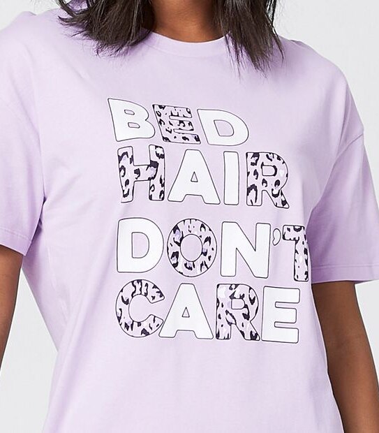 Lily Loves T-Shirt Nightie - Lilac Purple/Zebra Print