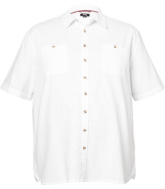 Men's Mr Big Short Sleeve Linen Shirt - White