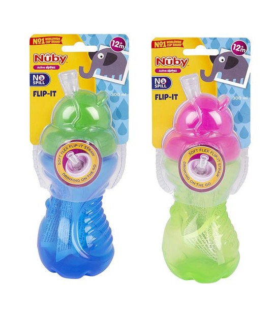 Nuby No Spill Flip It Cup 300ml - Assorted*