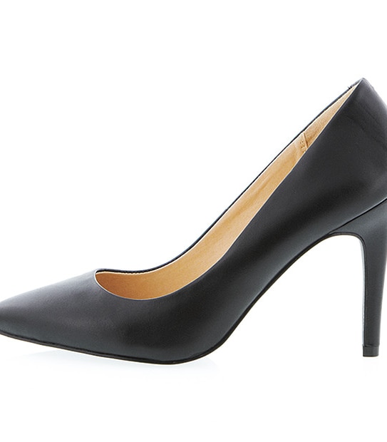 Venice Pointed Toe Leather Pumps - Black