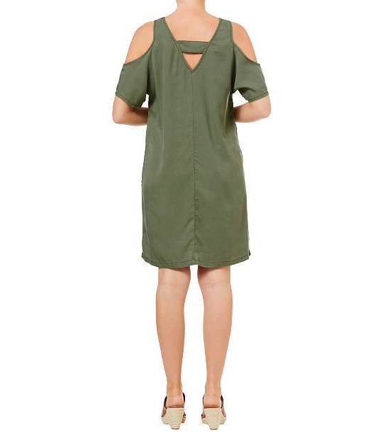 Tencel Cold Shoulder Dress