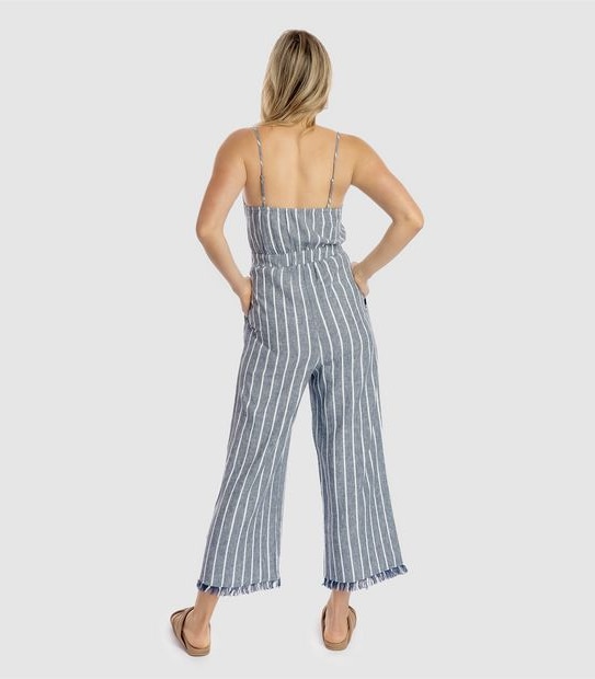 Piping Hot Tie Front Jumpsuit