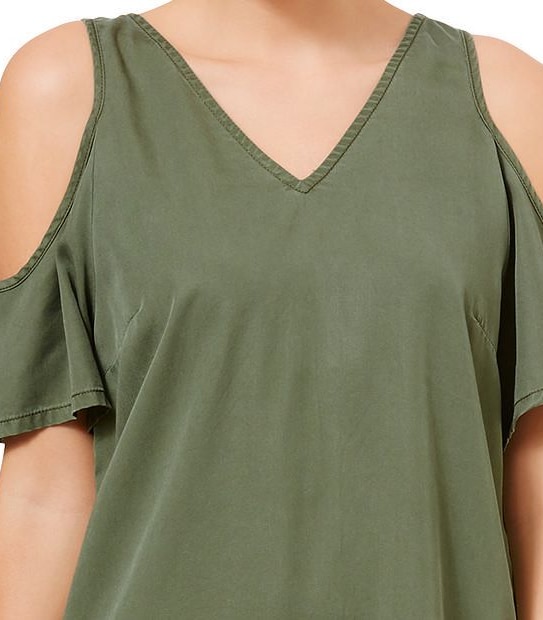 Tencel Cold Shoulder Dress