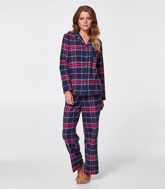 Lily Loves Flannelette Pyjama Set - Blue/Burgundy Check