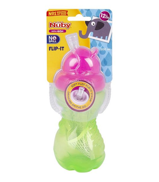 Nuby No Spill Flip It Cup 300ml - Assorted*