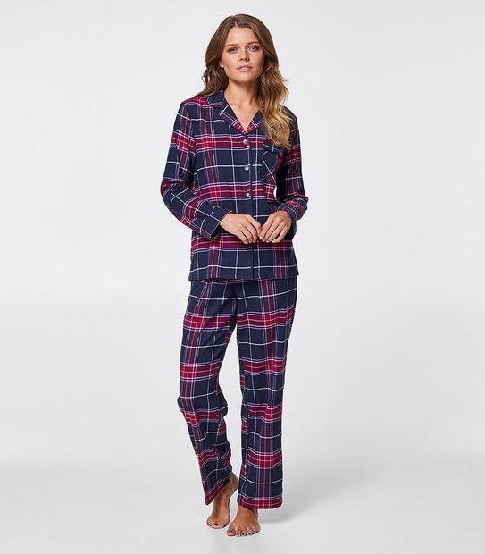 Lily Loves Flannelette Pyjama Set - Blue/Burgundy Check