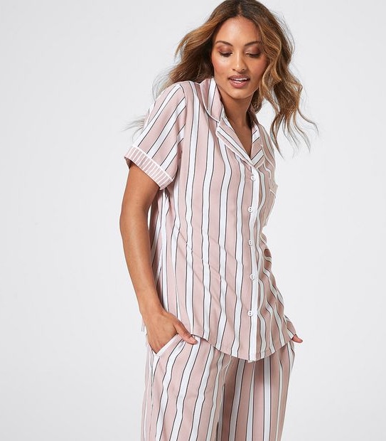 Woven Short Sleeve Sleep Shirt