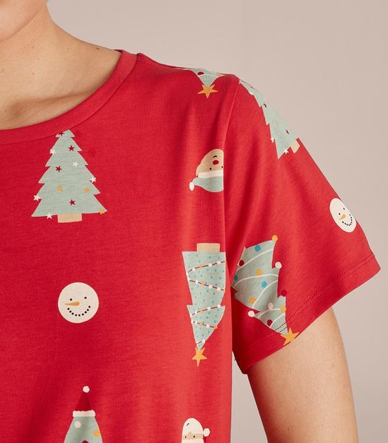 Womens Family Matching Christmas Tree Cotton Pyjama Set 3 of 5