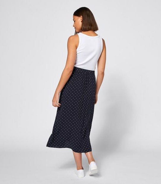 Lily Loves Spotted Button Front Maxi Skirt