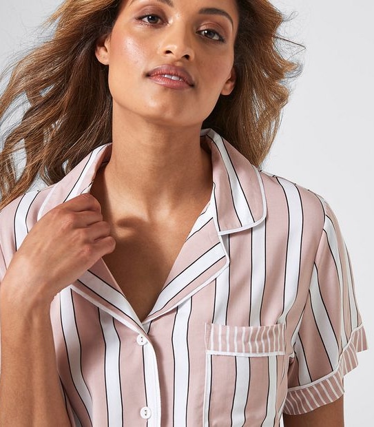 Woven Short Sleeve Sleep Shirt