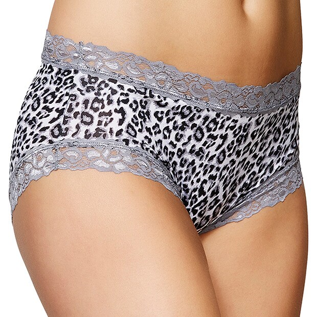 Microfibre Boyleg Briefs - Grey Animal