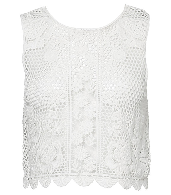 Lily Loves Crochet Crop Top - White