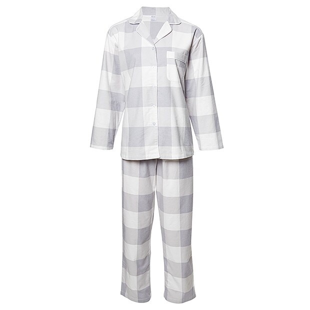 Flannelette Pyjama Set - Grey Check Flannelette Pyjama Set - Grey Check