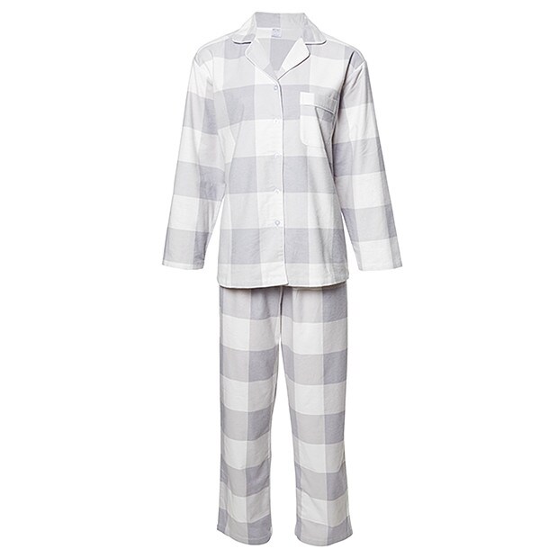 Flannelette Pyjama Set - Grey Check