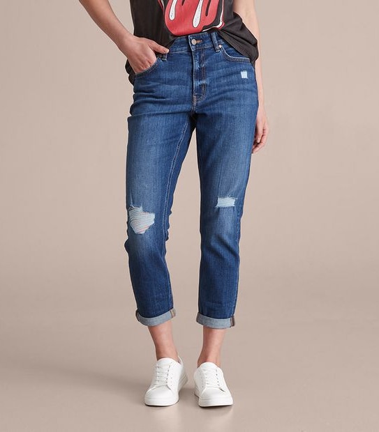 Tash Mid Rise Ankle Length Girlfriend Jeans